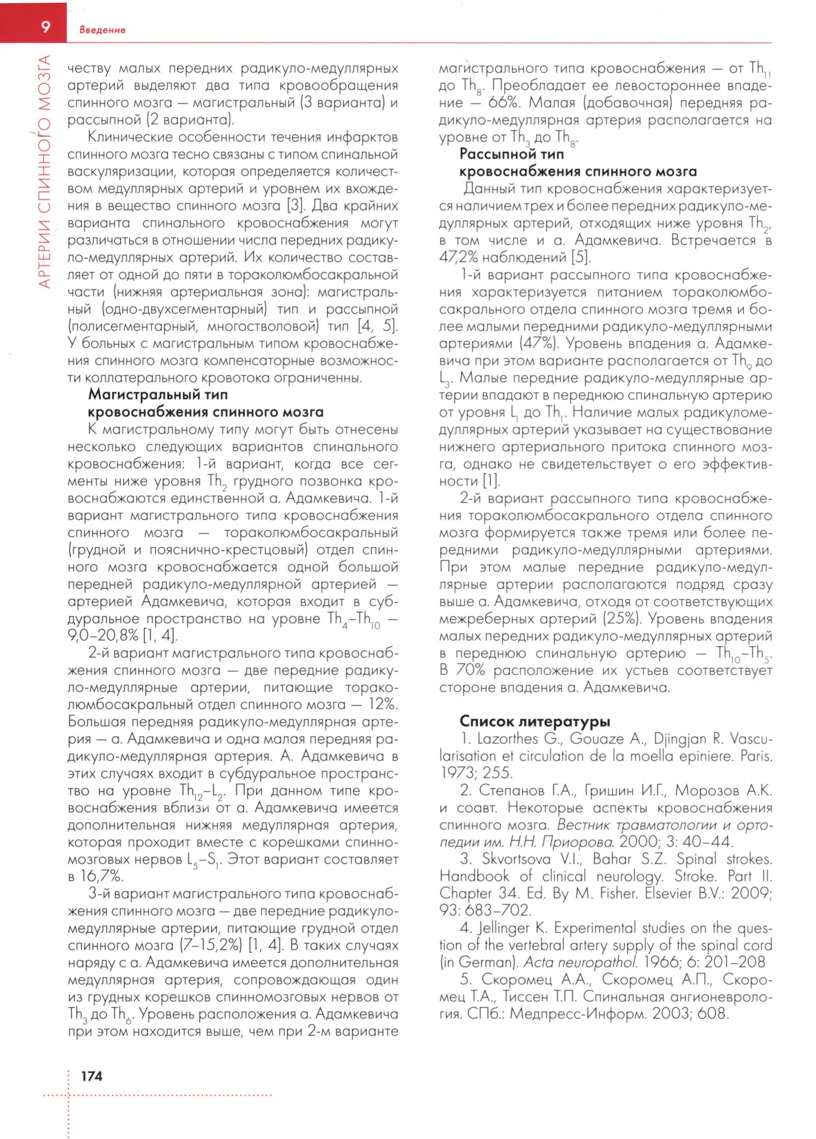 вариант магистрального типа кровоснаожения